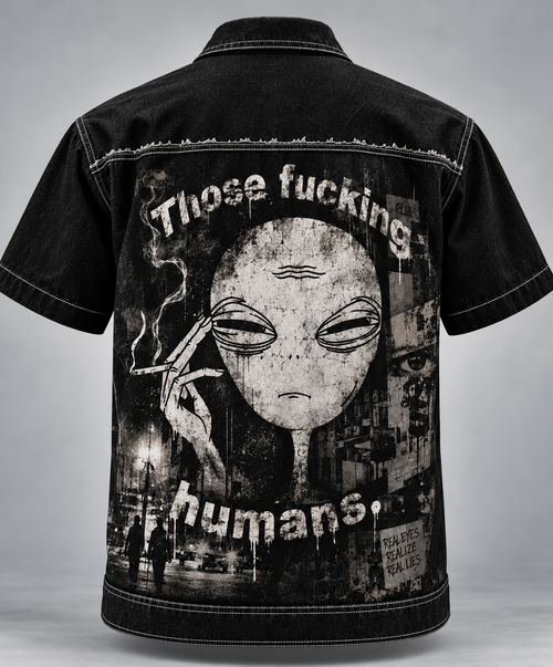ALIEN BLACK DENIM TOP