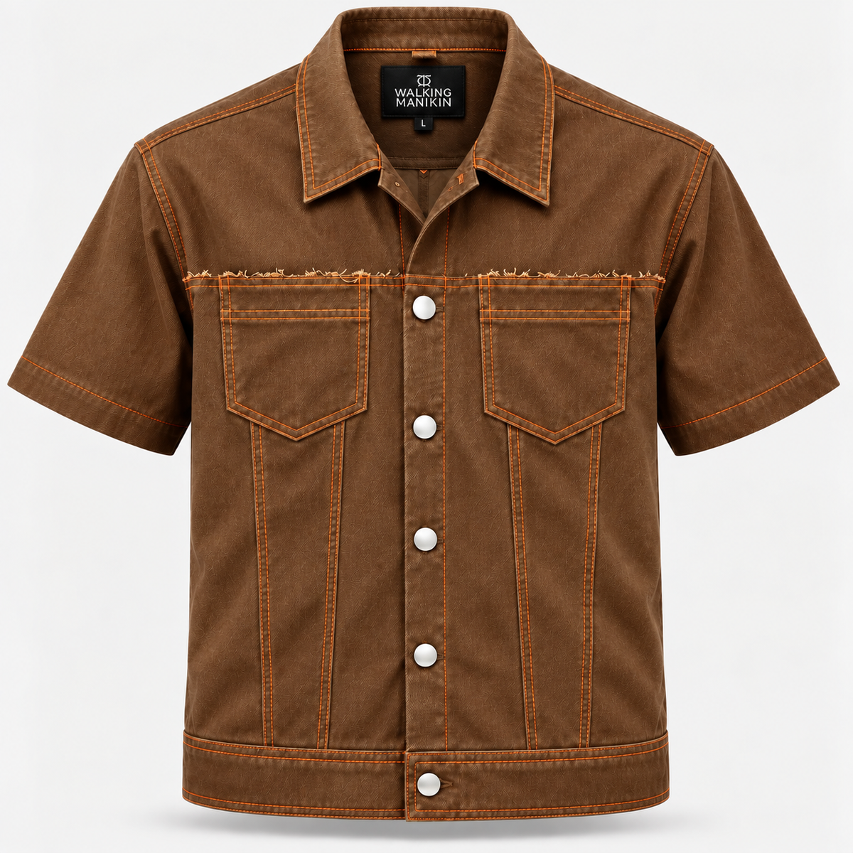 KAKAWA BROWN SHORT SLEEVES SHIRT