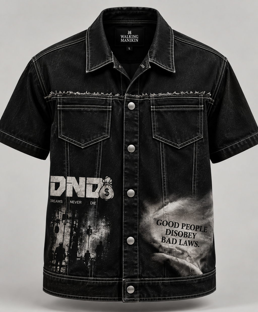 ALIEN BLACK DENIM TOP