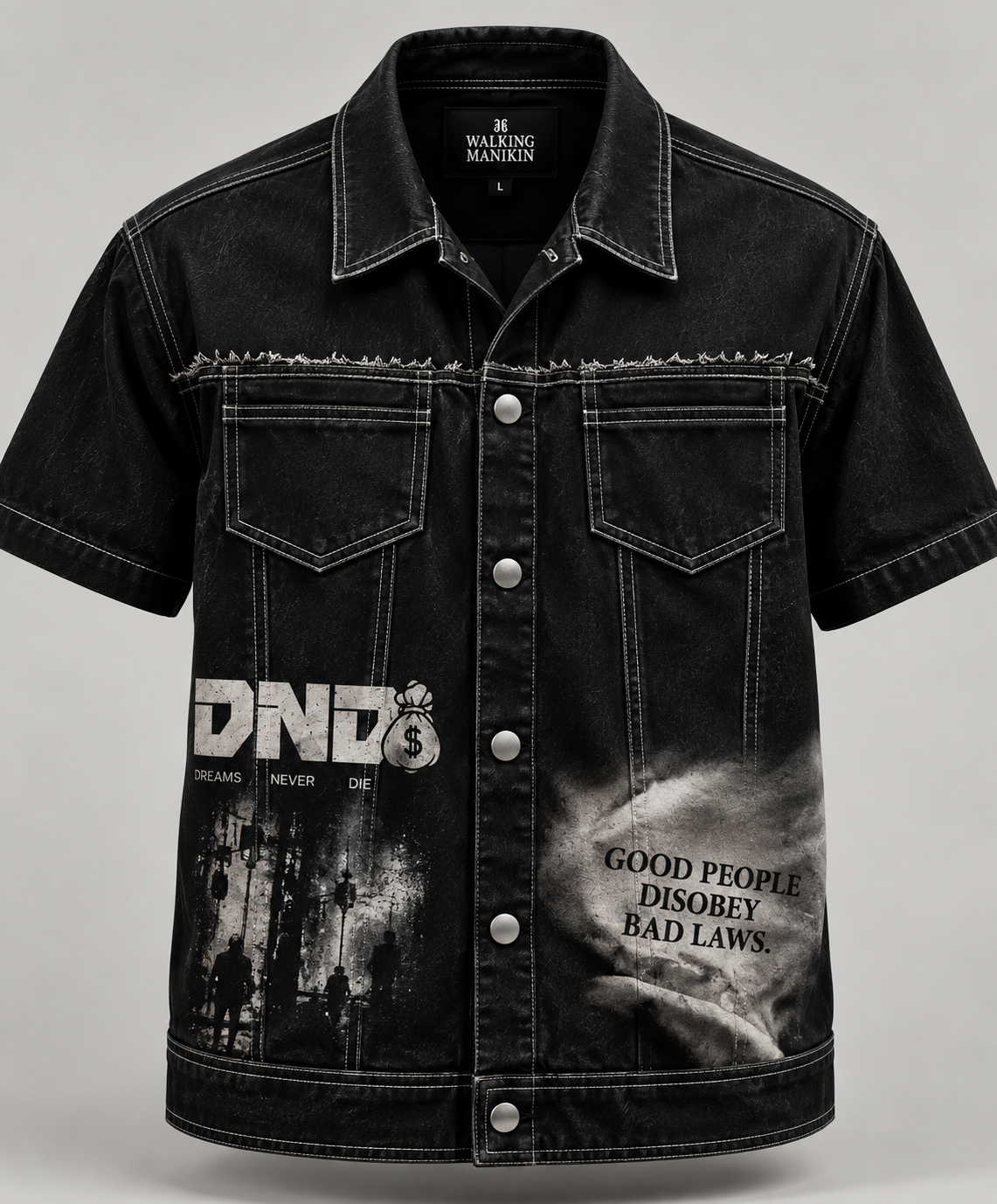 ALIEN BLACK DENIM TOP